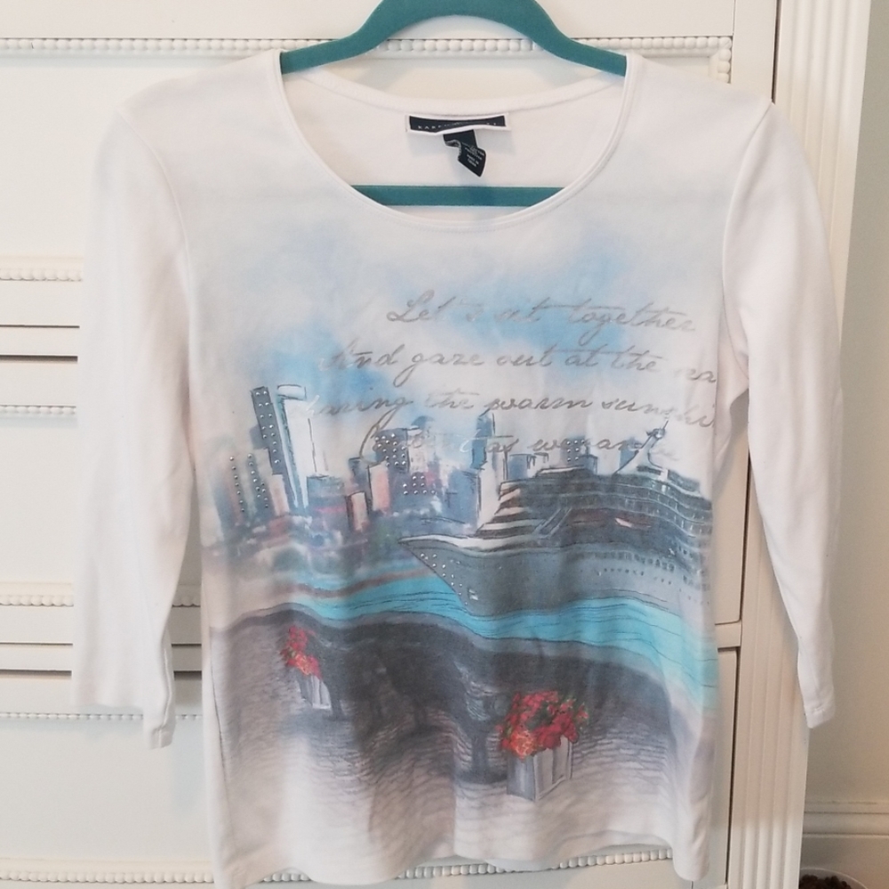 Karen Scott 3/4 sleeve shirt